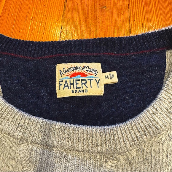 FAHERTY Men’s Med Cotton Cashmere Sweater - Picture 4 of 6